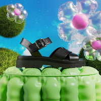 Black Leather Clarks Womens Orinoco3 Cross Sandals Lifestyle