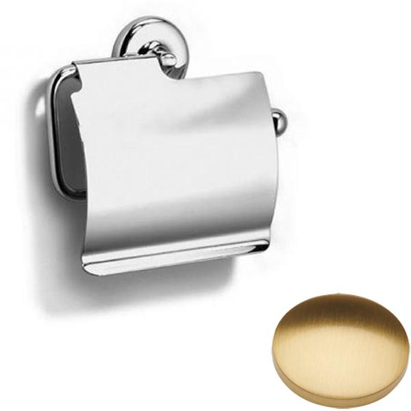 Brushed Gold Gloss Samuel Heath Novis Toilet Roll Holder With Cover N1037-C
