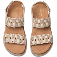 Metallic Combi Clarks Womens Arwell Glide Sandals Top View
