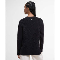 Black Barbour Womens Burne Crew Knitted Jumper Back