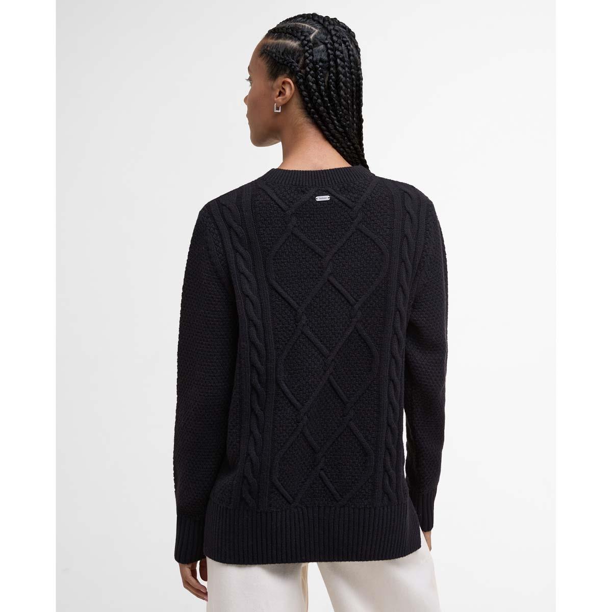 Black Barbour Womens Burne Crew Knitted Jumper Back
