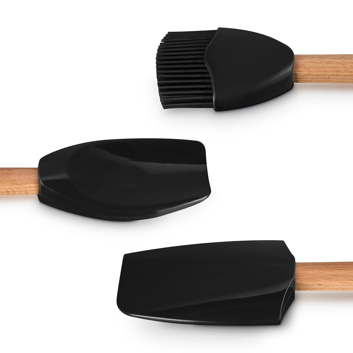 Le Creuset Signature Set of 3 Tools Medium Spatula, Large Spoon, Basting Brush