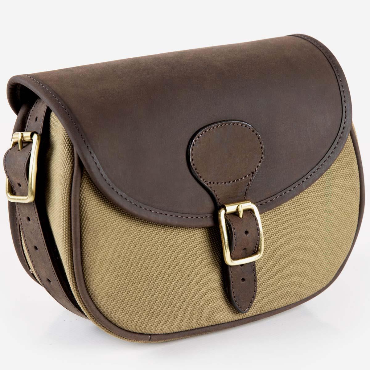 Teales Huntsman Oiled Leather & Khaki Canvas Cartridge Bag