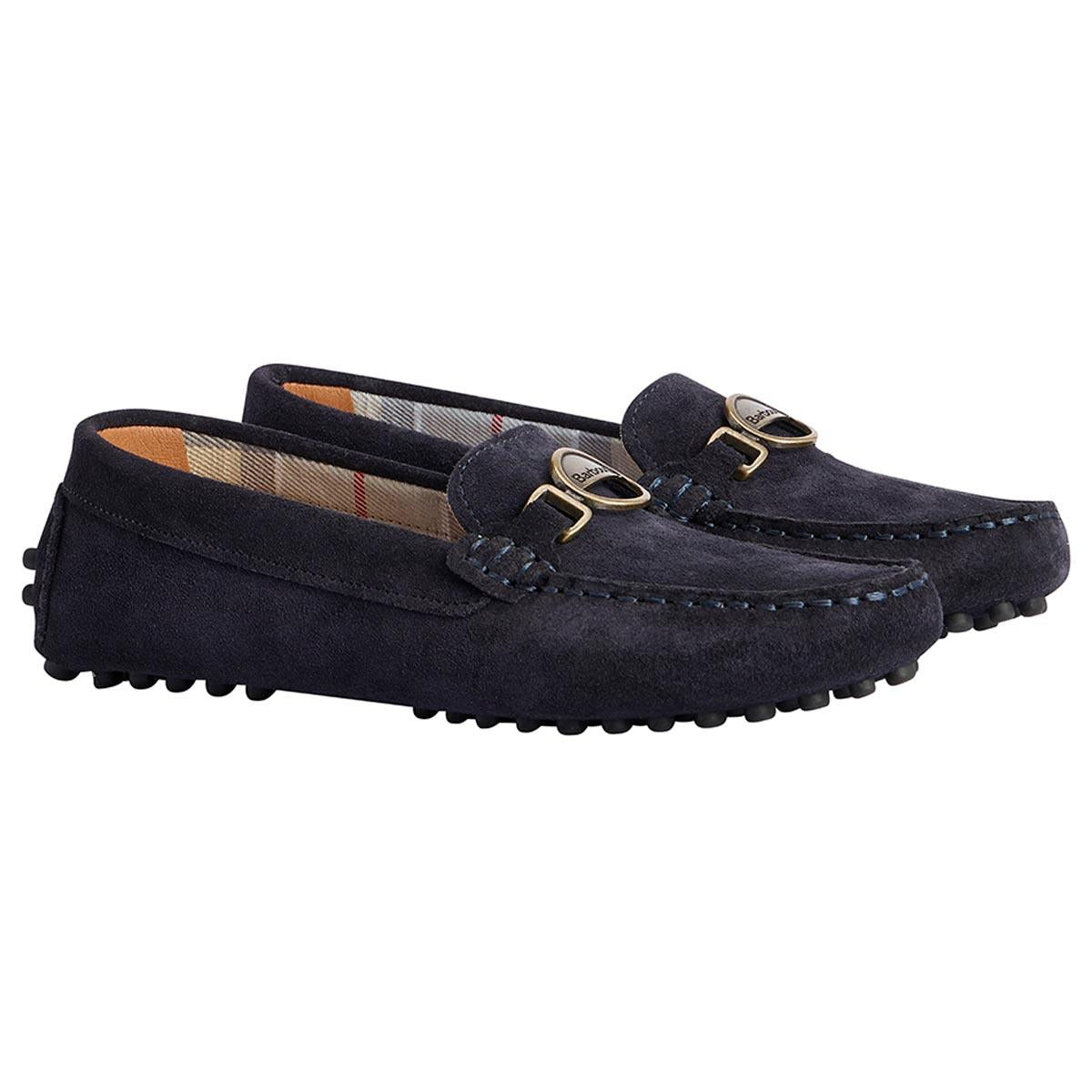 Navy Suede Barbour Womens Laire Driving Shoe