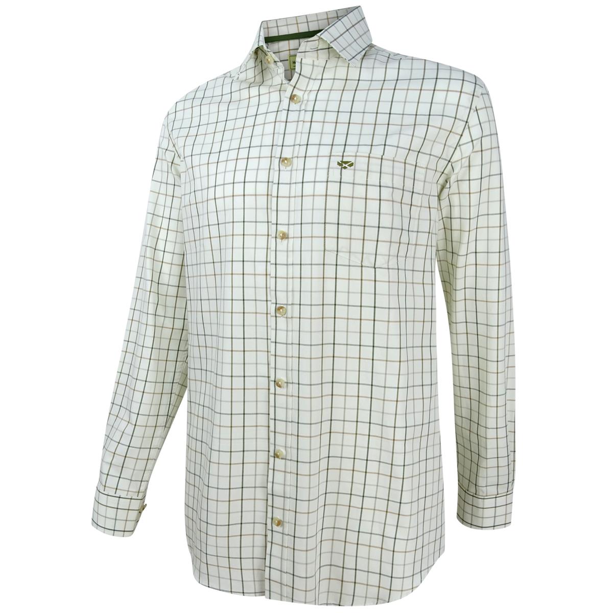 Green/Brown Hoggs Of Fife Mens Balmoral Luxury Tattersall Shirt