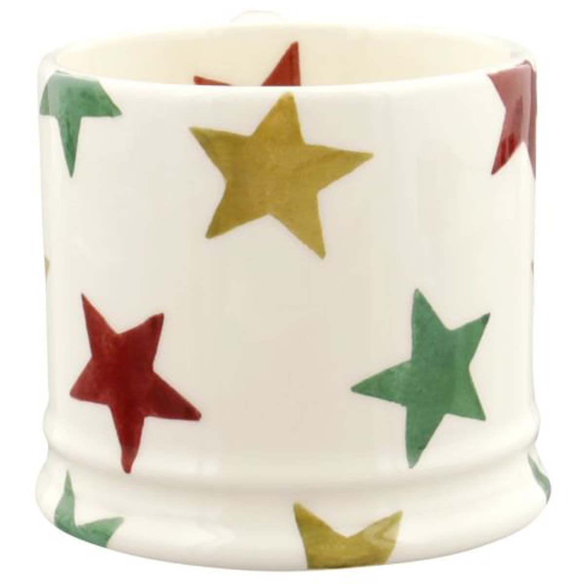 Emma Bridgewater Christmas Red Green and Gold Stars Small Mug