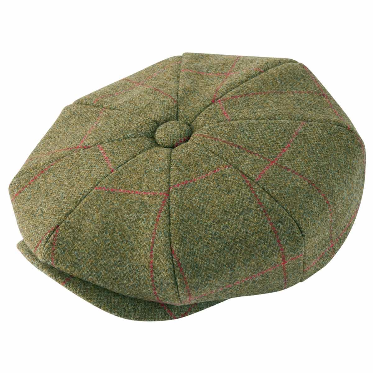 Alan Paine Mens Combrook Tweed Bakerboy Cap