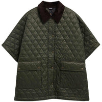 Olive/Shadow Classic Barbour Womens Mildred Quilted Cape