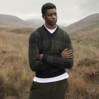 Barbour Mens Hunham Tartan V-Neck Knitted Jumper