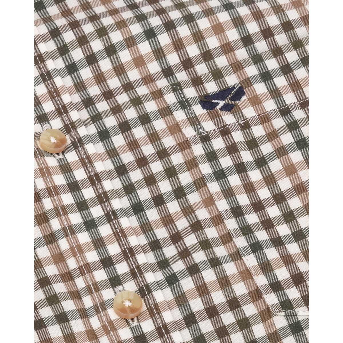 Hoggs Of Fife Mens Garvock Cotton Twill Herringbone Check Shirt