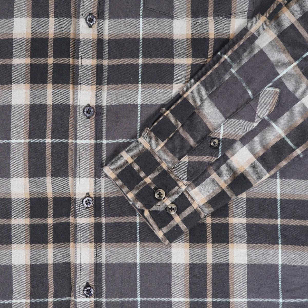 Albert and Maurice Mens Lugg Flannel Shirt Taupe Check