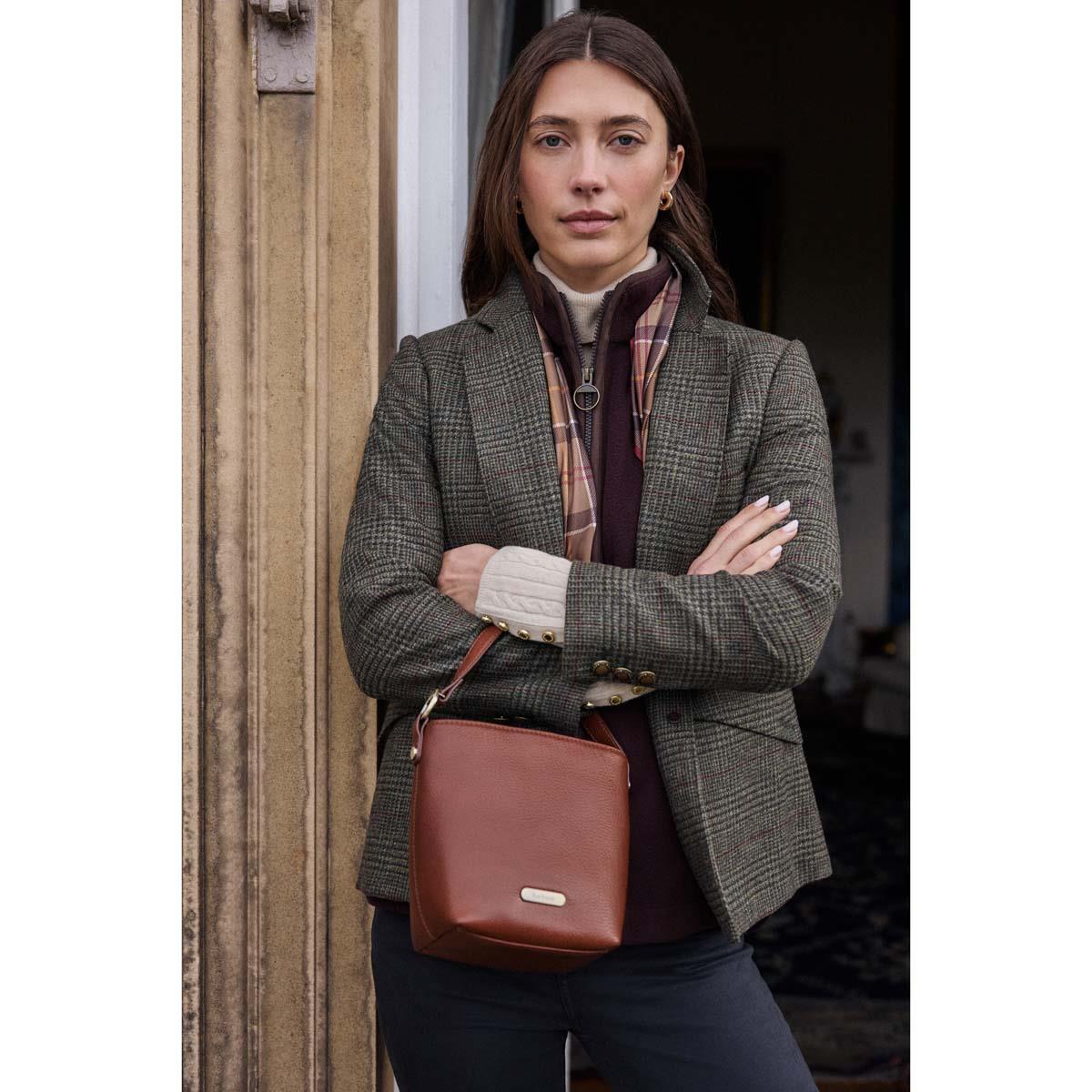 Barbour Womens Cedar Mini Leather Bucket Bag