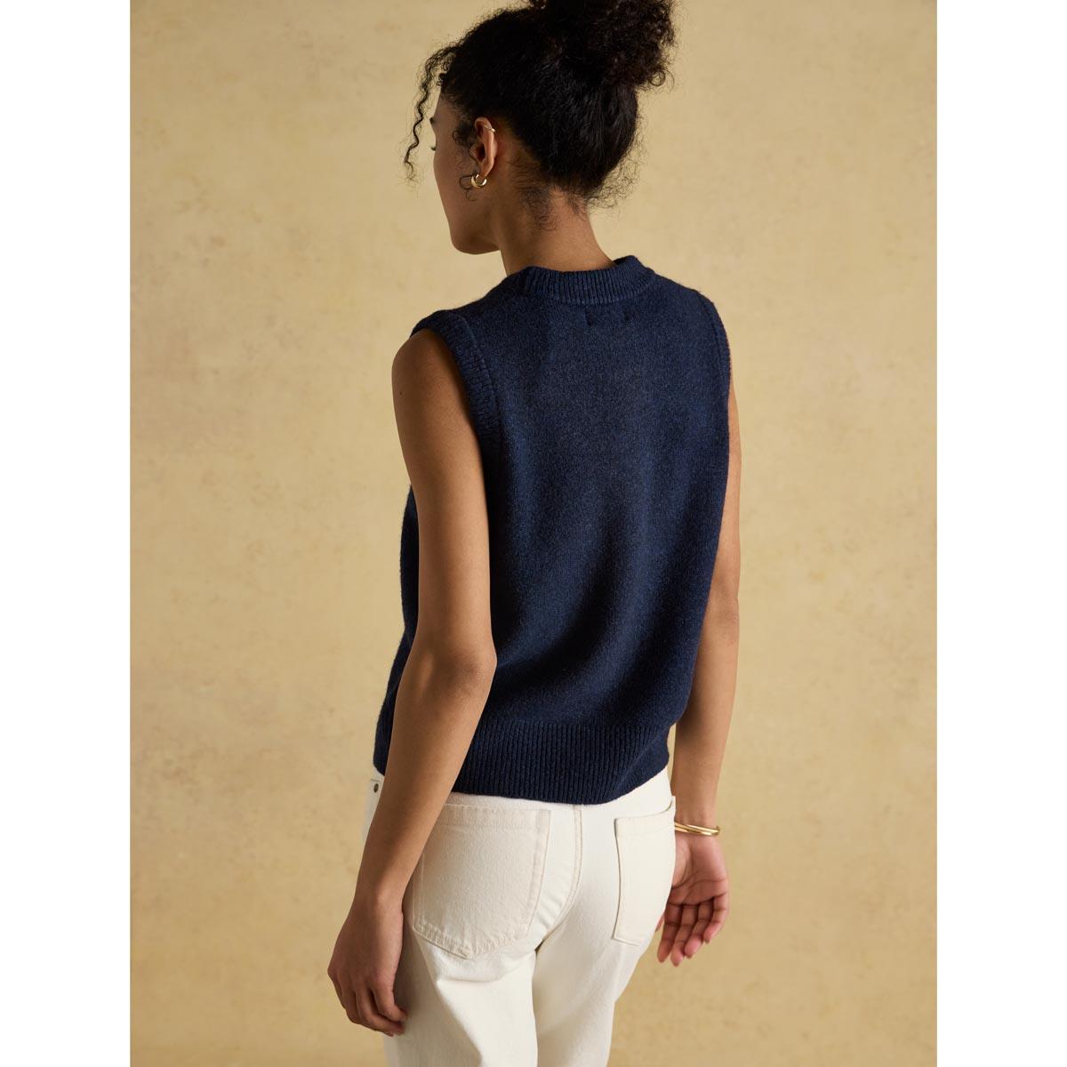 Joules Womens Holly Knitted Vest On Model Back