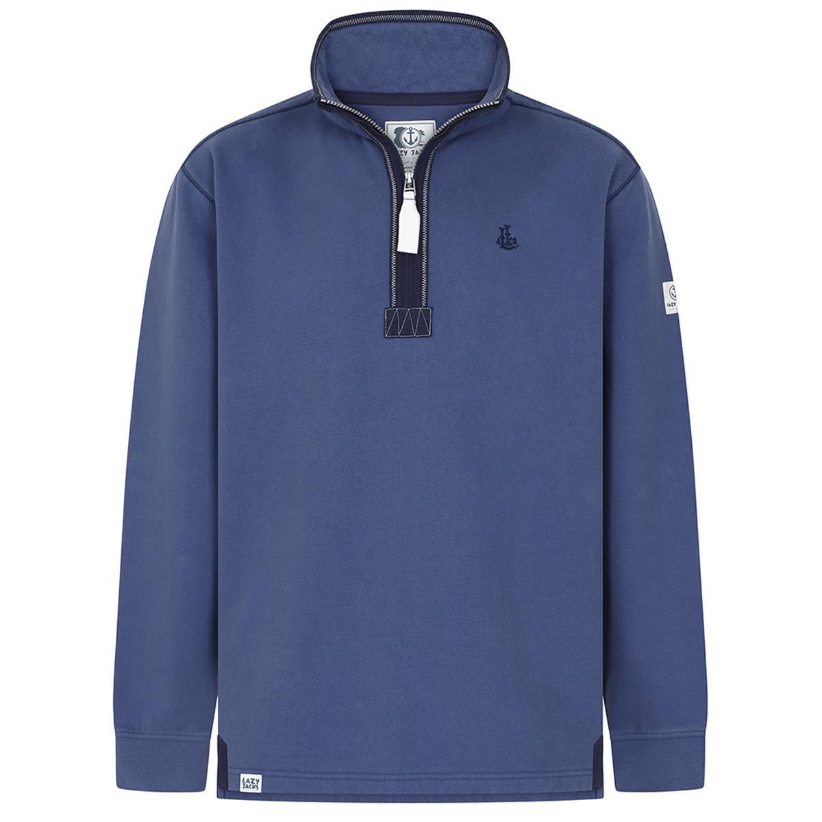 Denim Lazy Jacks Mens LJ40 Plain 1/4 Zip Sweatshirt