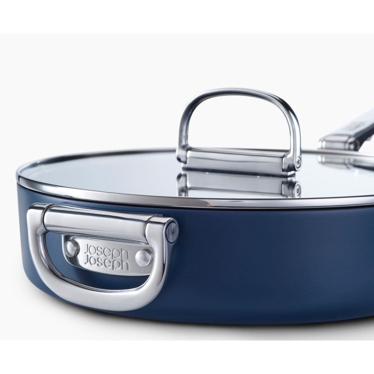 Joseph Joseph Space Folding Handle Ceramic Non-stick Saute Pan With Lid Helper Handle