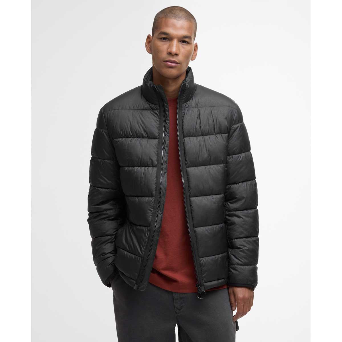 Black Barbour Mens Offshore Quilted Jacket Front