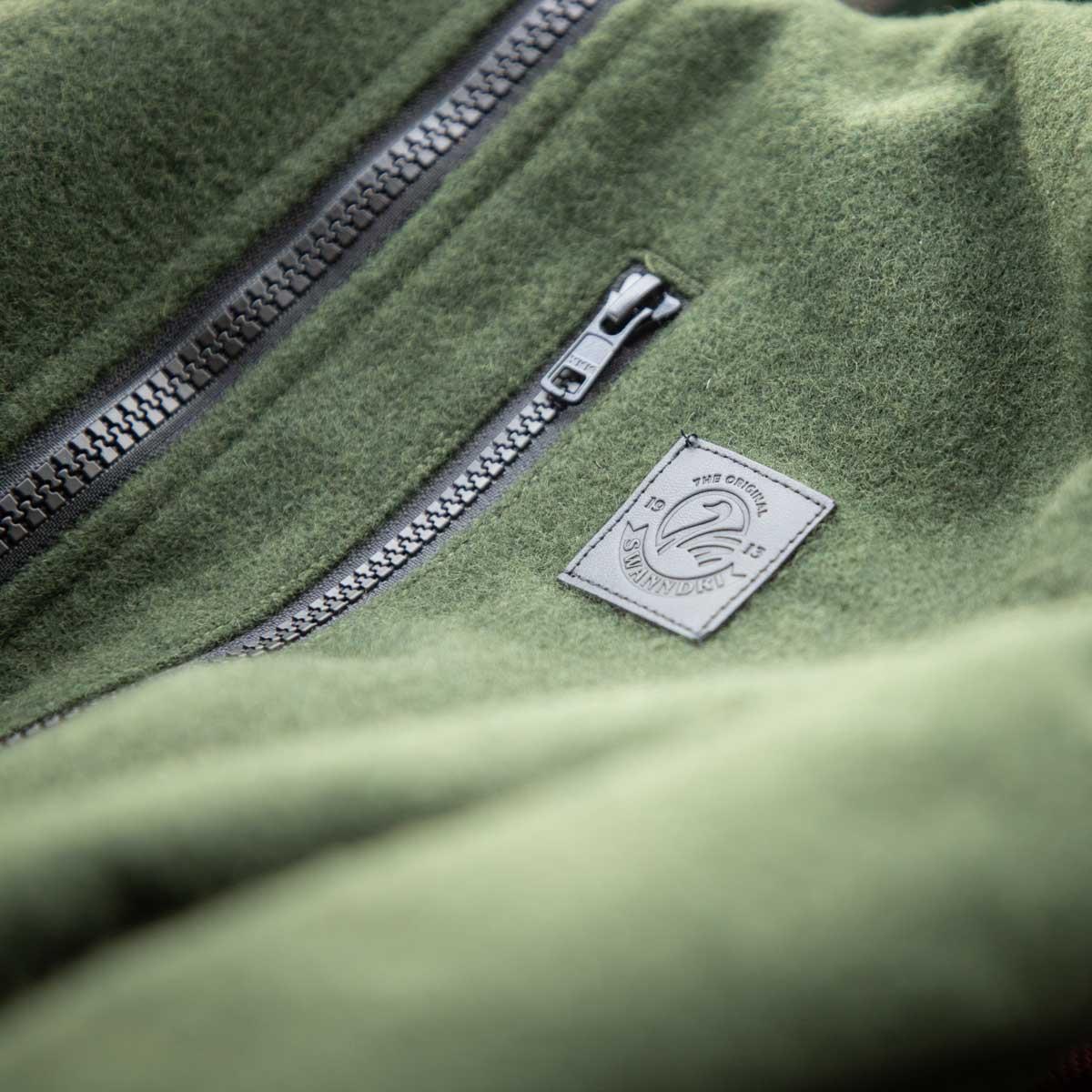Olive Swanndri Mens Reidston Wool Annorak Detail