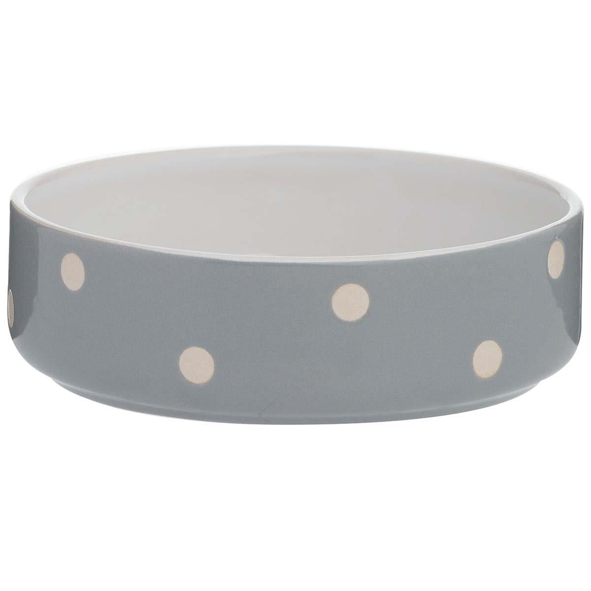 Mason Cash Polka Dot Grey Pet Bowl 13cm