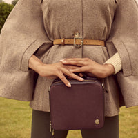 Burgundy Leather Fairfax & Favor Buckingham Cross Body Bag Lifestyle