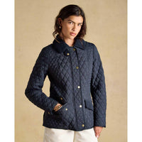 Navy Joules Womens Highclere Showerproof Quilted Jacket Fastened