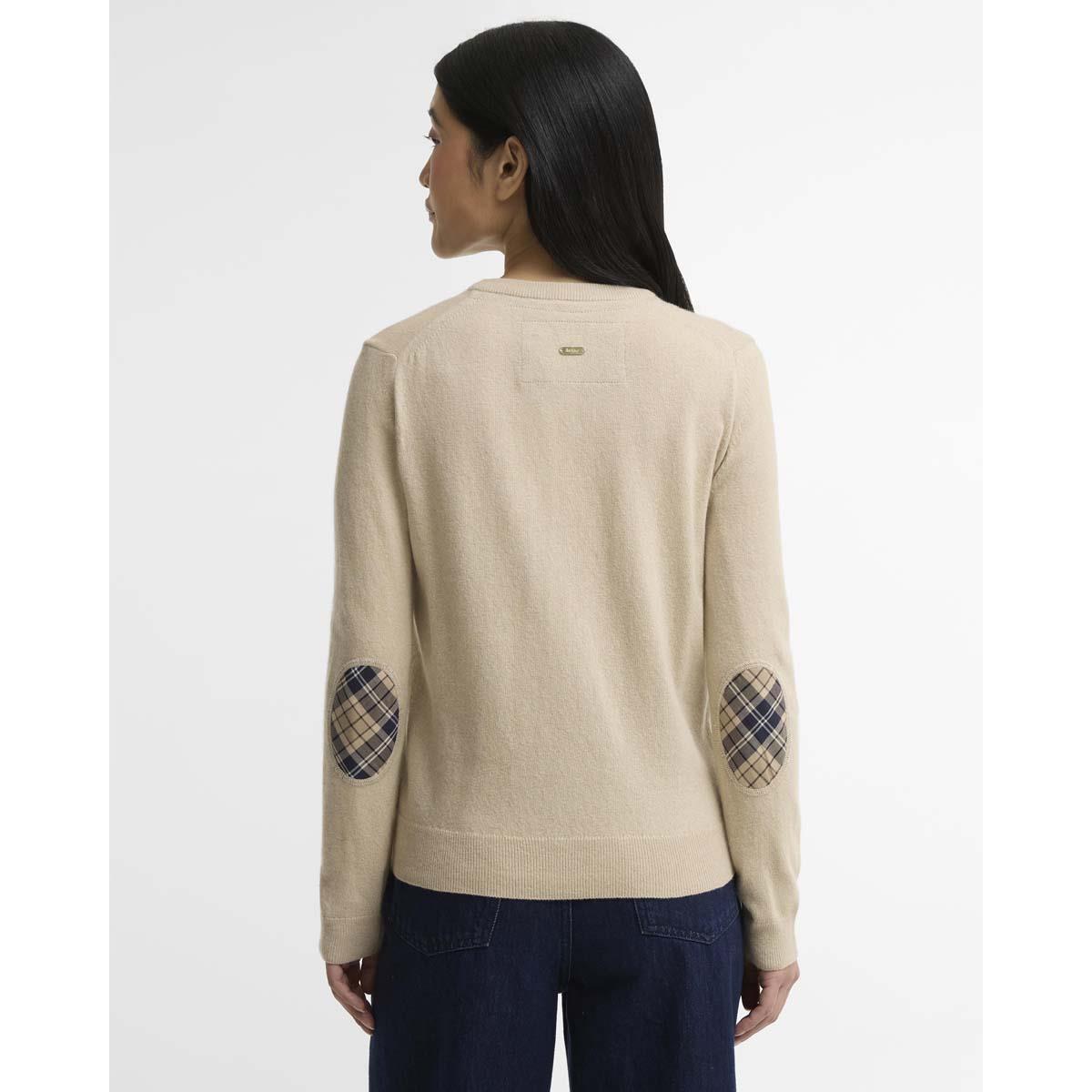 Honey/Birchwood Tartan Barbour Womens Pendle Knitted Cardigan Back