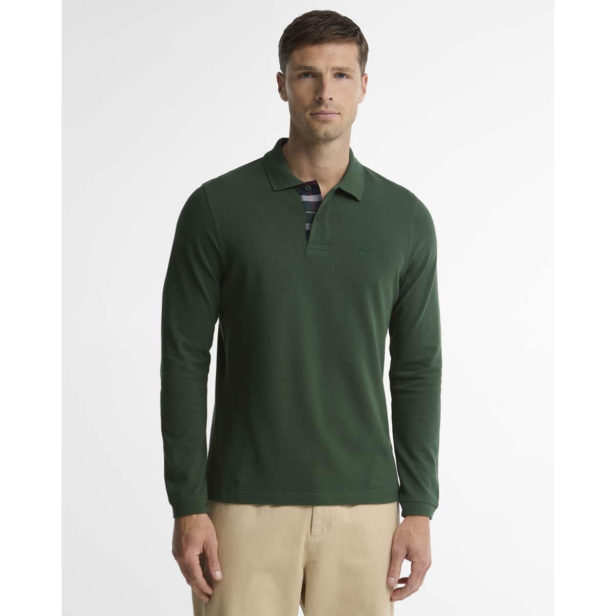 Sycamore Barbour Mens Long Sleeve Sports Polo FRONT