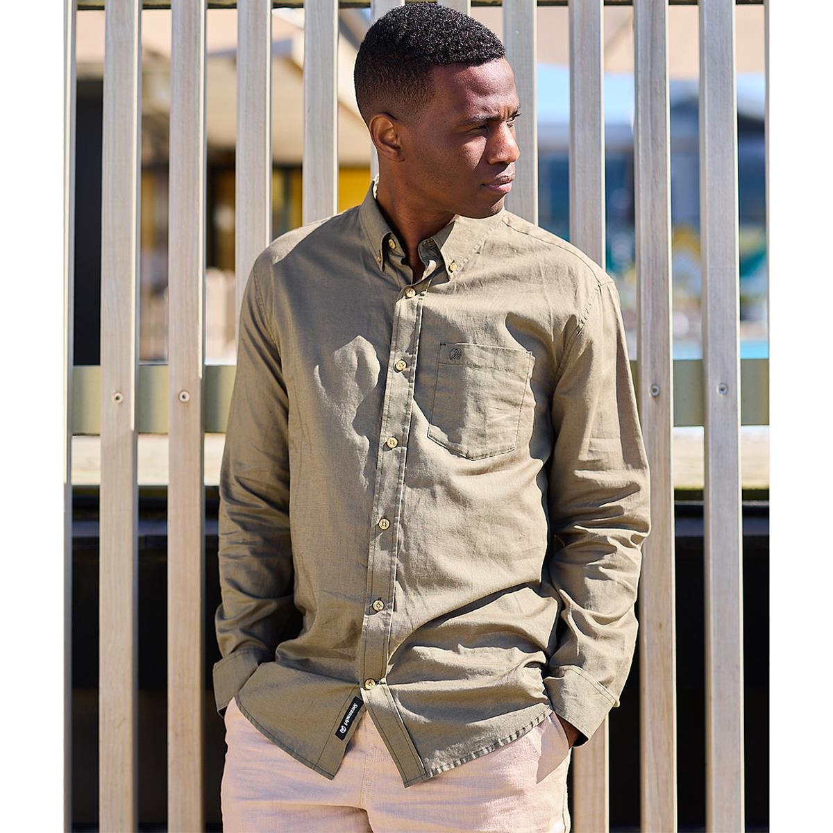 Olive Swanndri Mens Ward Shirt Lifestyle