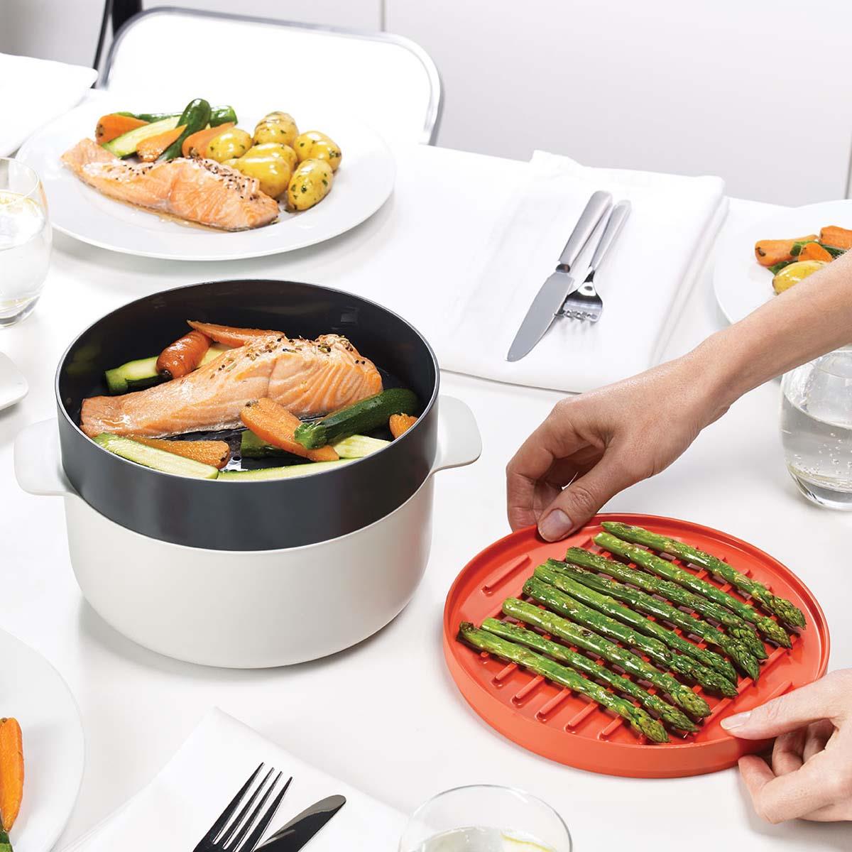 Stone/Orange Joseph Joseph M-Cuisine 4-piece stack microwave cooking sete cooki LS2
