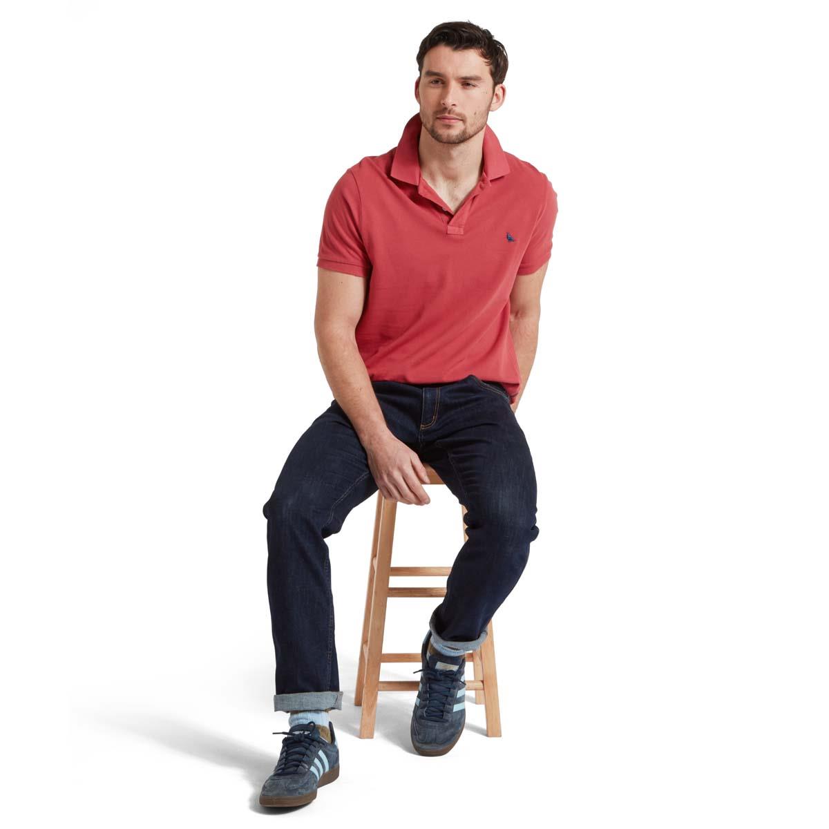 Schoffel Mens St Ives Garment Dyed Jersey Polo Shirt