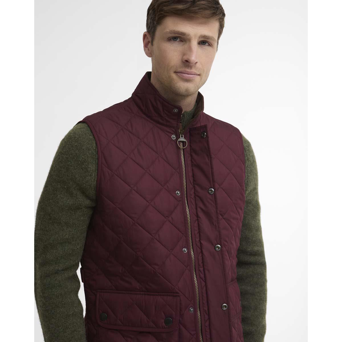 BORDEAUX Barbour Mens New Lowerdale Gilet ZIP