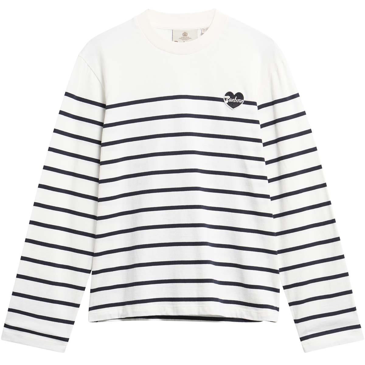 Cloud/Dark Navy Barbour Womens Harling Striped Top