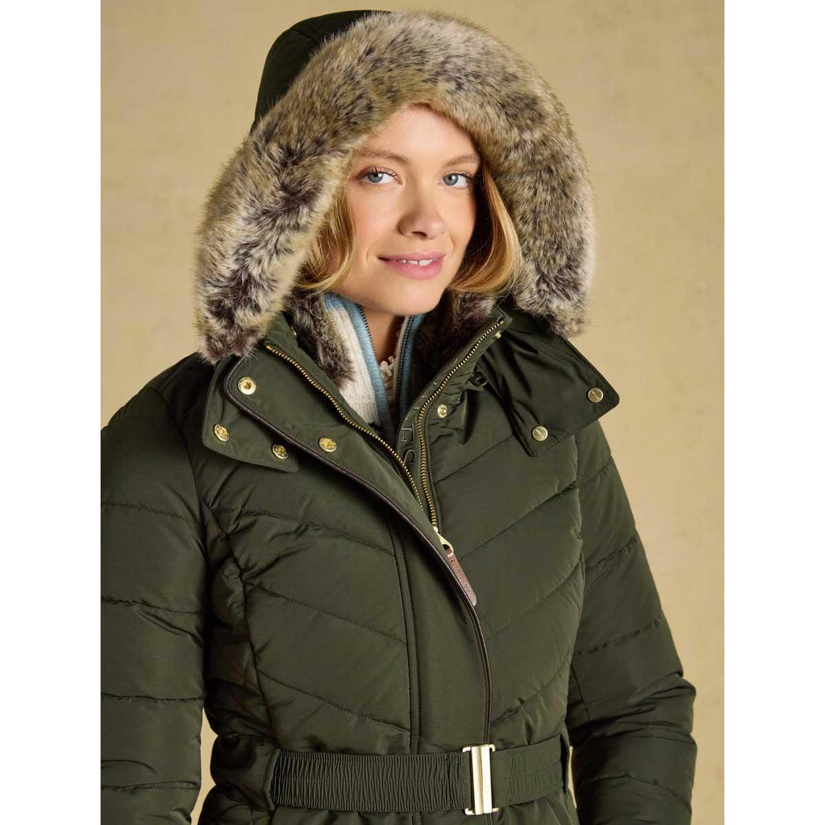 Joules Womens Aspen Showerproof Padded Long Coat