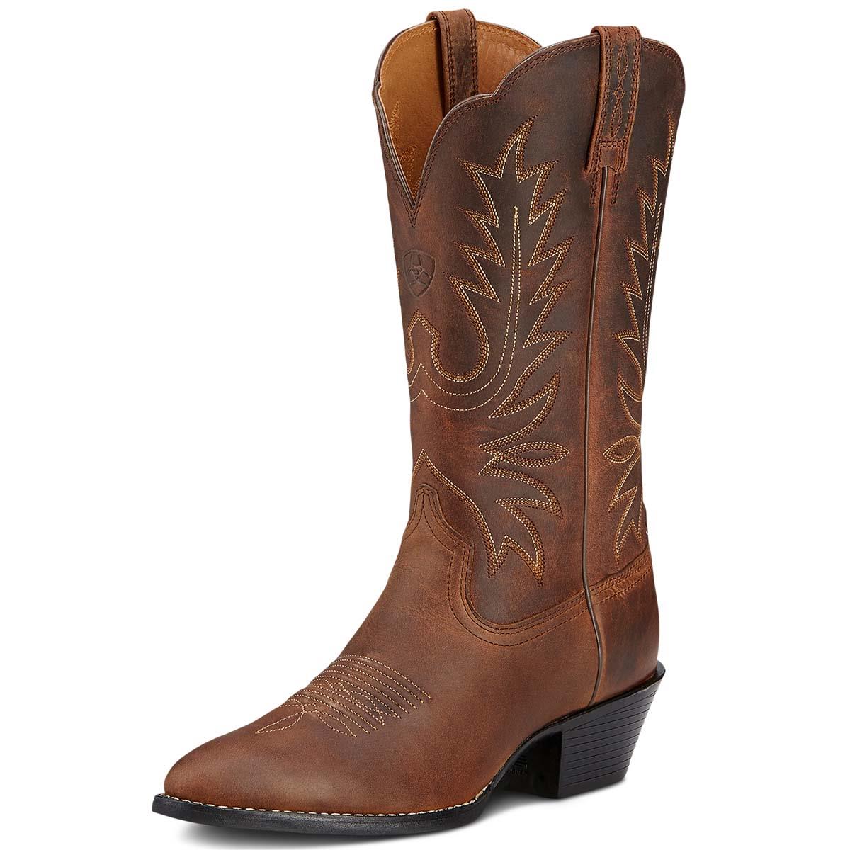 Distressed Brown Ariat Womens Heritage Western R Toe Boot