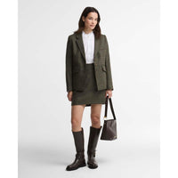 Olive Prince Of Wales Barbour Womens Browning Skirt FRONT