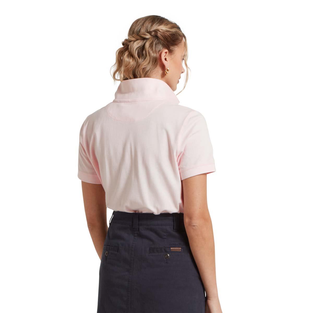 Pale Pink Schoffel Womens St Ives Polo Shirt BACK