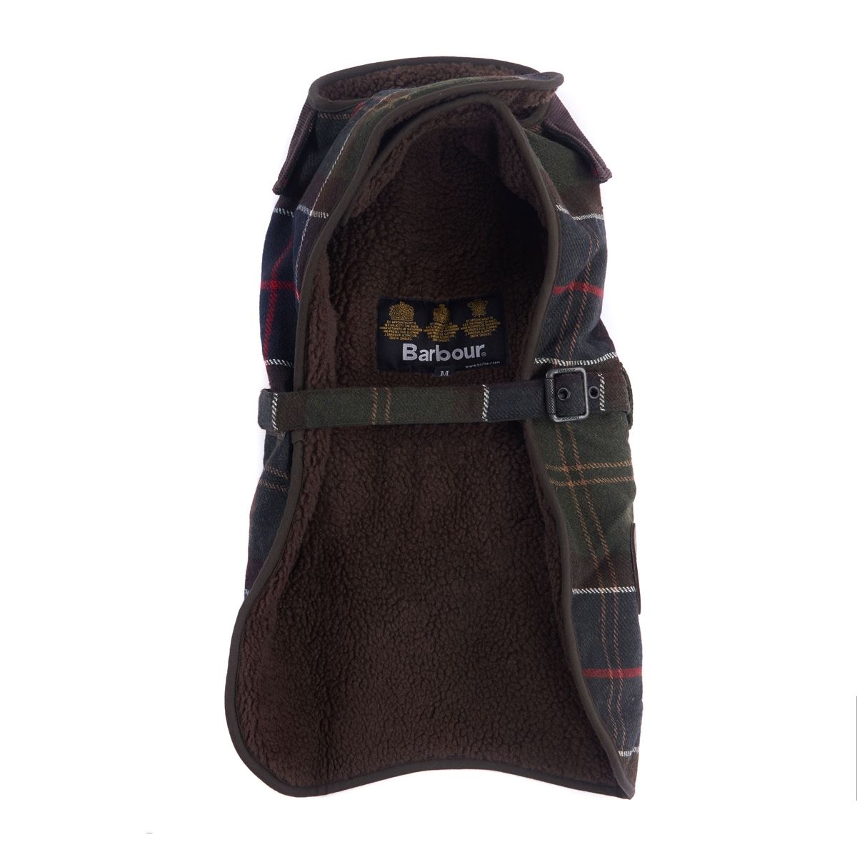 Classic Tartan Barbour Wool Touch Dog Coat Underneath