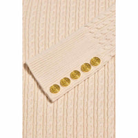 Almond Holland Cooper Womens Princeton Crew Neck Knit Jumper Button Cuff Detail