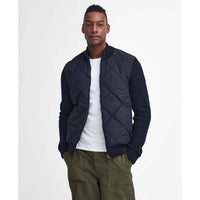 Navy Barbour Men's Newland Zip Through Knitted Jumper Open