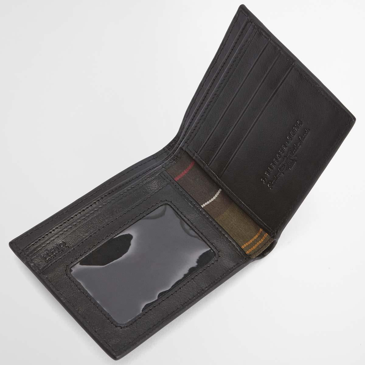 black Barbour Farne Woven Leather Wallet inner