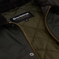 Olive Check Barbour Mens Modern Beaufort Check Wax Jacket Lining