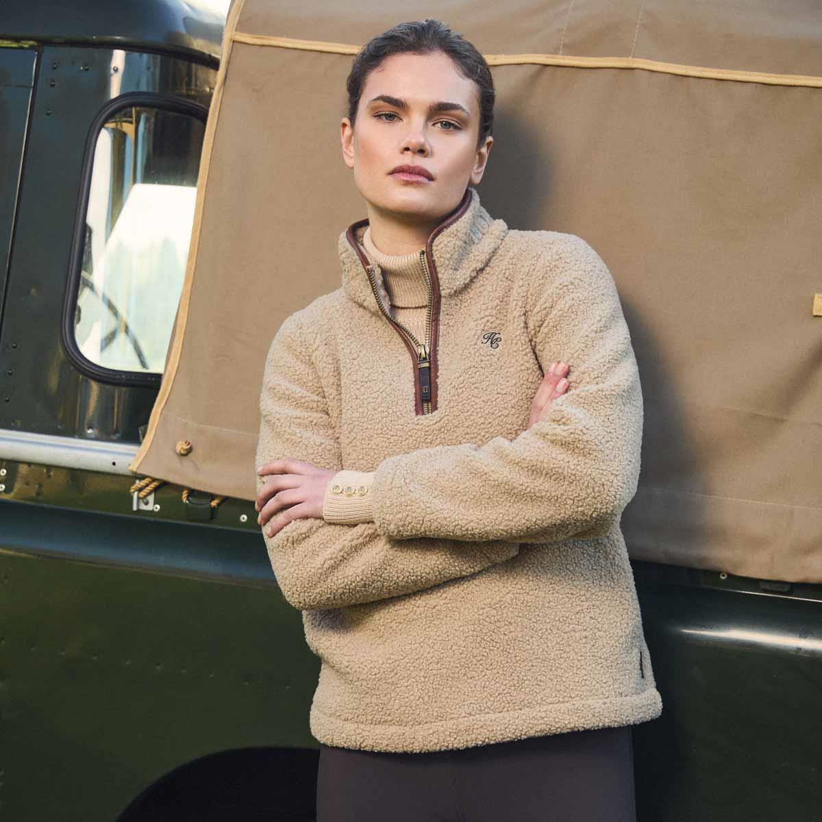 Holland Cooper Womens Country Borg Fleece Quarter Zip