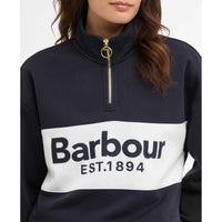 Dark Navy Barbour Womens Zaria Half Zip Sweatshirt logo