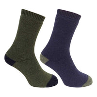 Dark Navy/Dark Green Hoggs Of Fife Mens 1904 Country Short Socks Twin Pack
