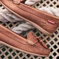 Dark Tan Chatham Womens Pulau Tassel Loafers Lifestyle Detail