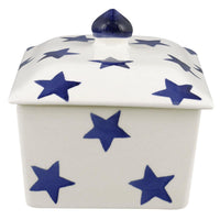 Emma Bridgewater Blue Star Small Butter Dish Side