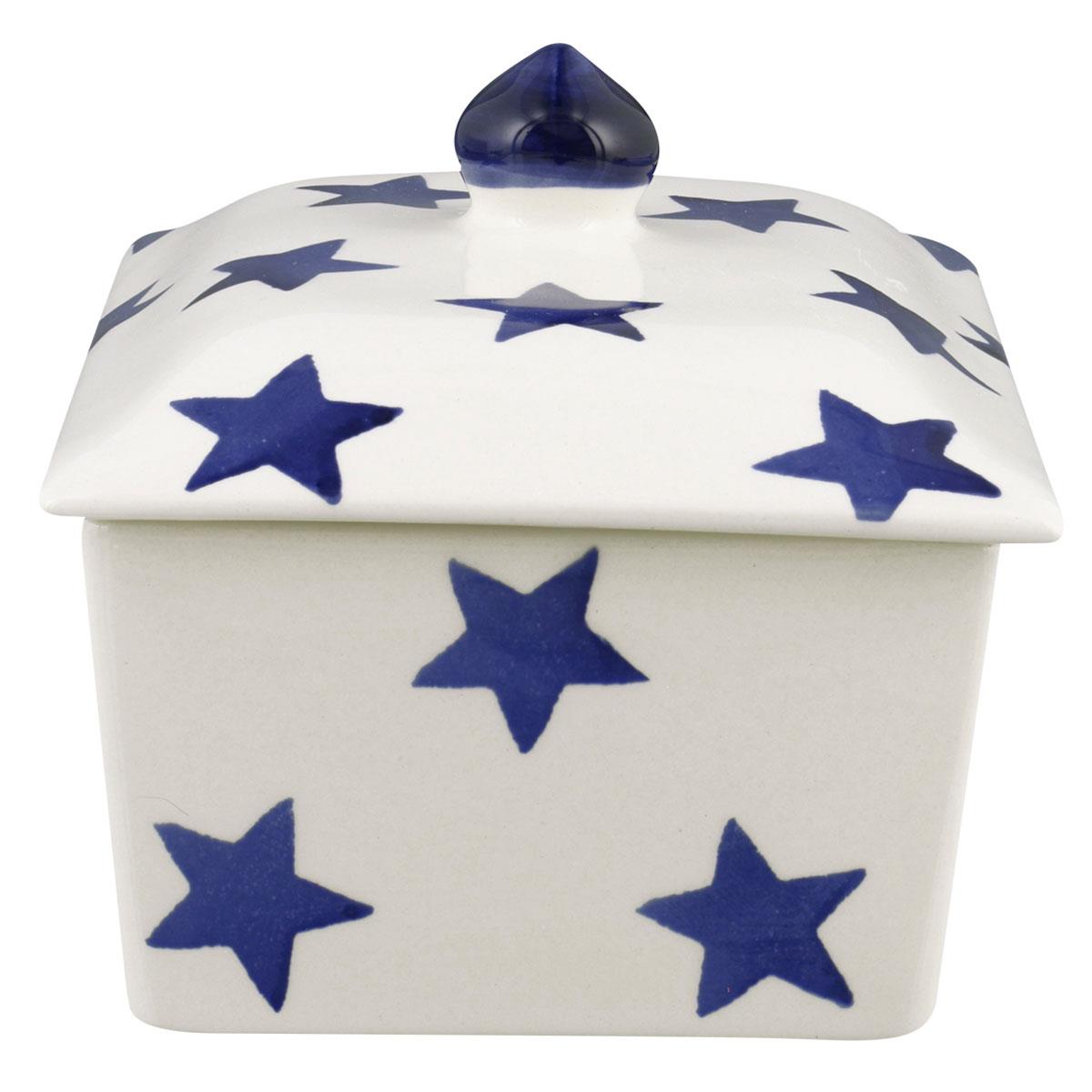 Emma Bridgewater Blue Star Small Butter Dish Side