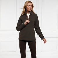 Chocolate Holland Cooper Womens Country Fleece Half Zip Model