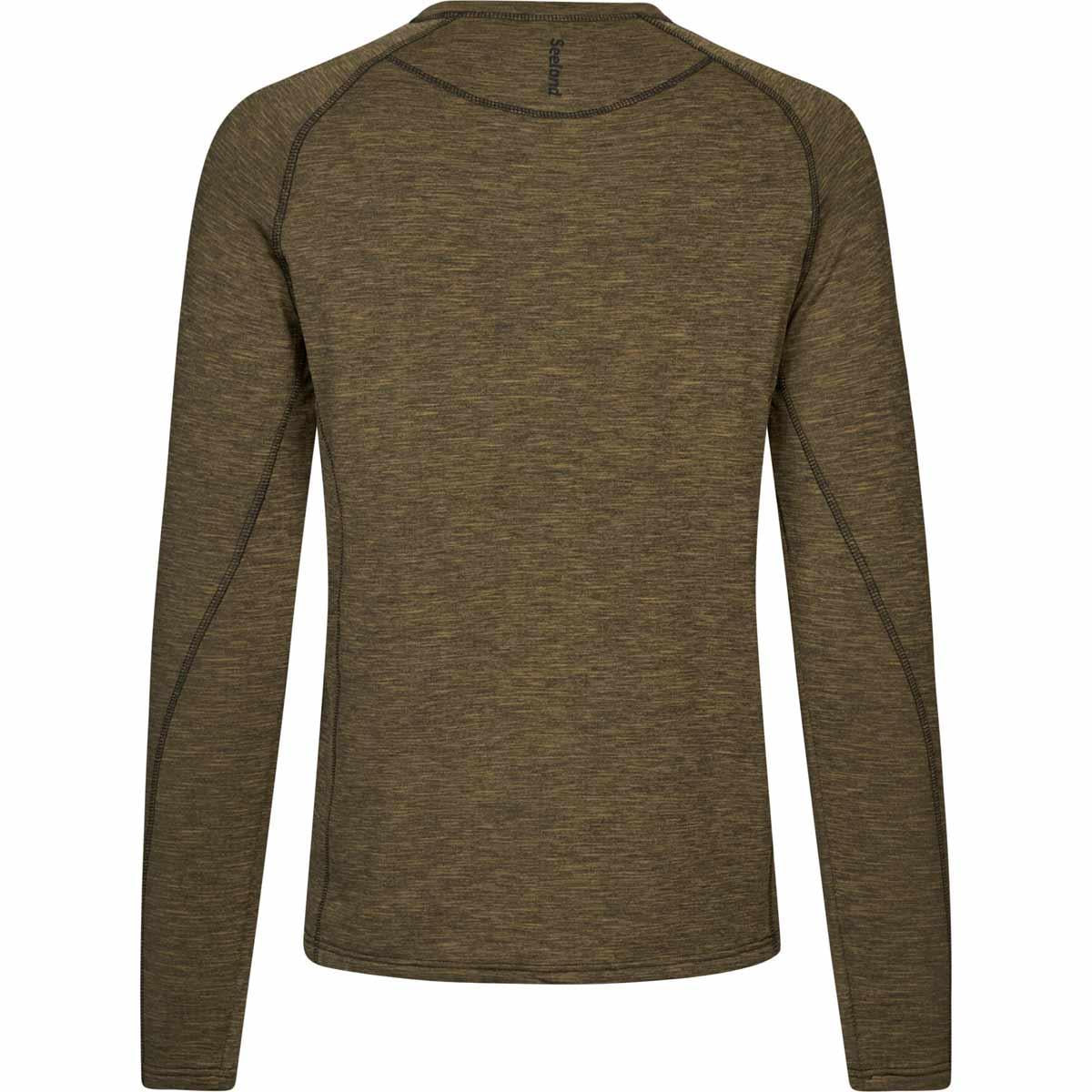 Military Olive Melange Seeland Mens Peak T-Shirt Back