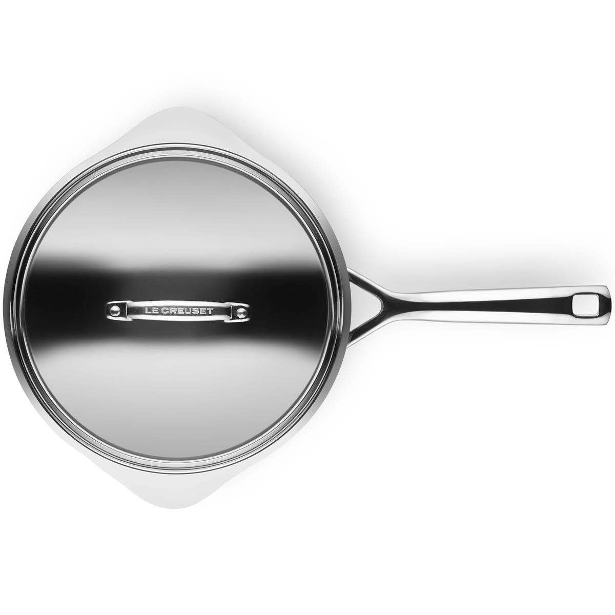 Le Creuset Toughened Non-Stick 24cm Chefs Pan With Pour Spout Lifestyle Top