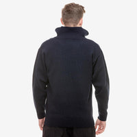 Navy Swanndri Mens Mariner Zip Neck Sweater Back